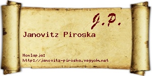 Janovitz Piroska névjegykártya