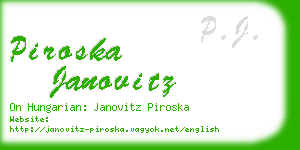 piroska janovitz business card